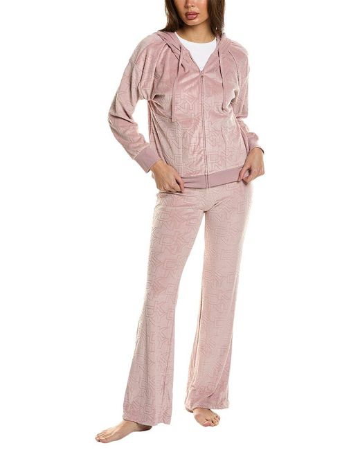 Donna Karan Pink Dkny 2pc Top & Pant Set
