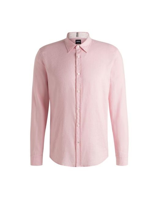 Boss Pink Slim-Fit Shirt for men