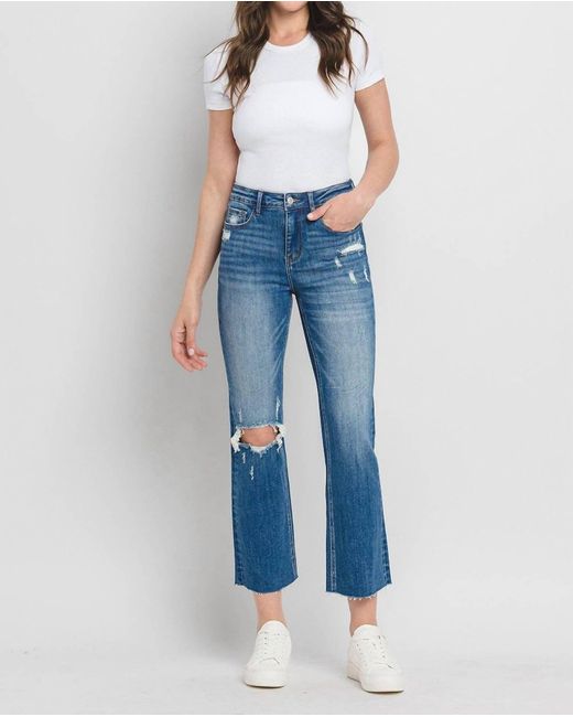 LOVERVET Receptive High Rise Kick Flare Jeans in Blue | Lyst
