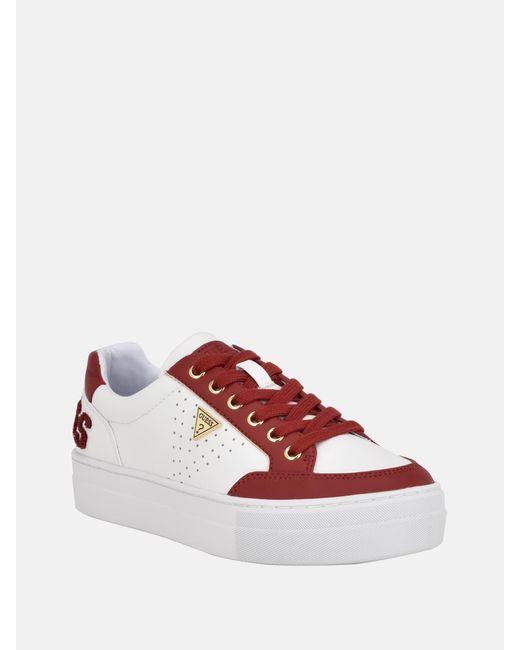 Guess Factory Piper Platform Lowtop Sneakers in Red Lyst