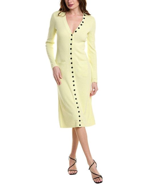 Proenza Schouler Yellow Cameron Boucle Dress