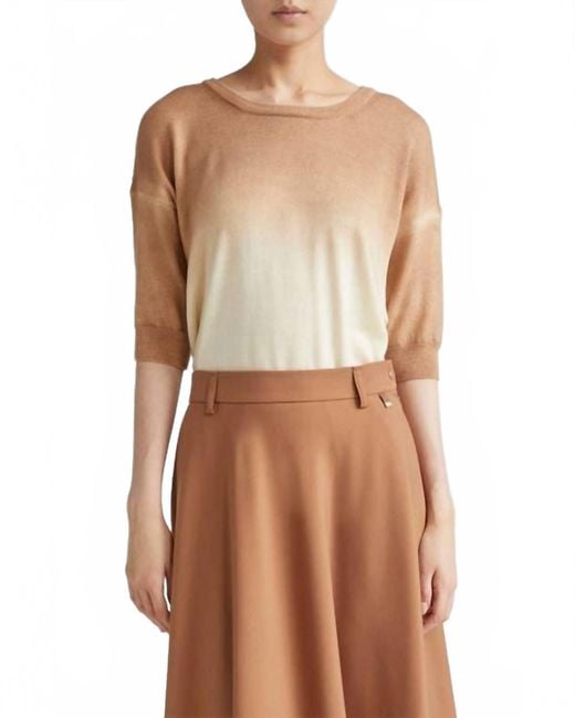 Herno Brown Wool Ombré Crew Sweater