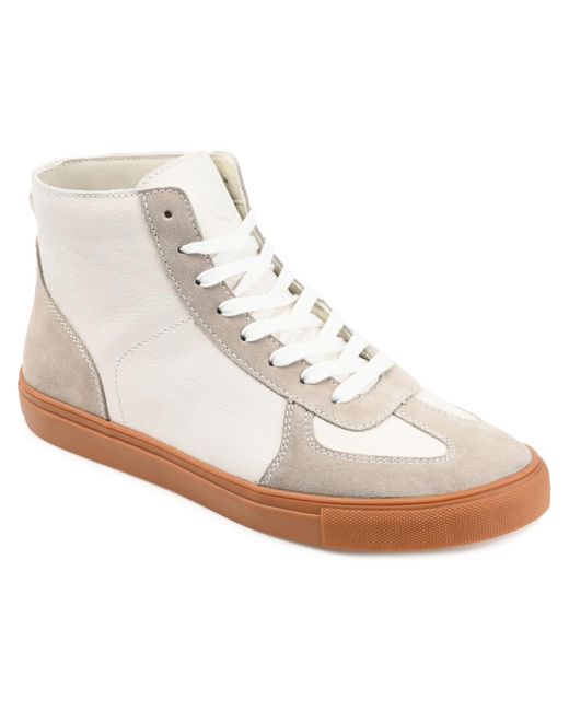 Thomas & Vine White Verge Leather Round Toe Casual And Fashion Sneakers for men