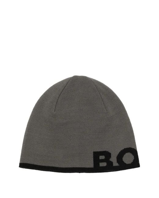 Boss Gray Arev Wool Beanie for men