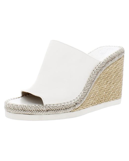Vince Camuto White Brissia Padded Insole Espadrille Wedge Sandals