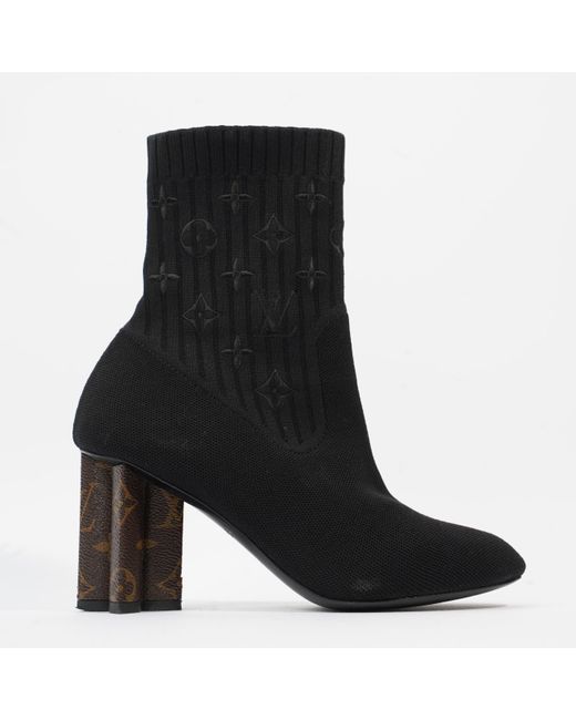 Louis Vuitton Black Silhouette Ankle Boot Fabric