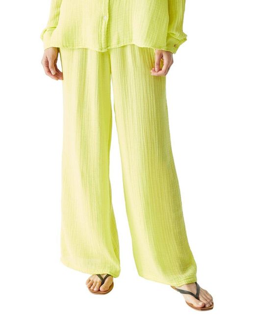 Michael Stars Yellow Susie Smocked Waist Pant