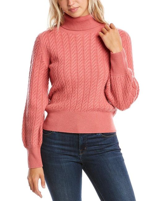 Elie Tahari Cashmere Turtleneck in Pink 