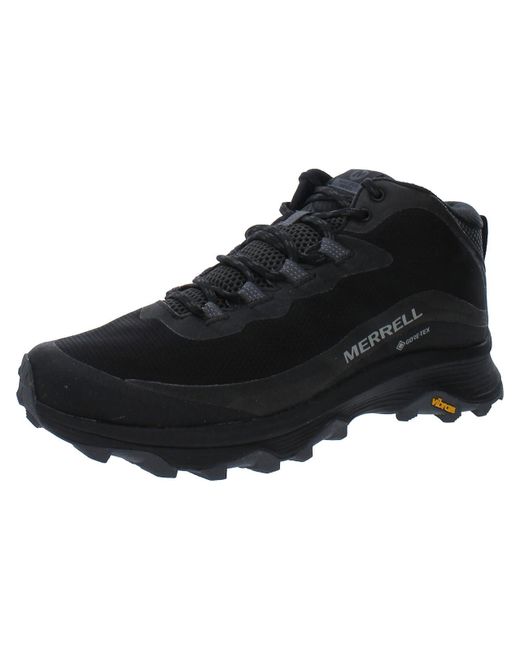 Merrell Black Lace-up Manmade Hiking Shoes for men