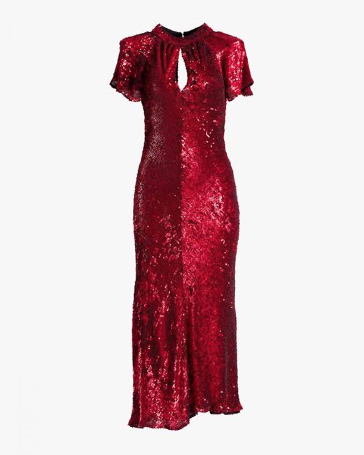 Maria Lucia Hohan Red Hanne Sequin Midi Dress