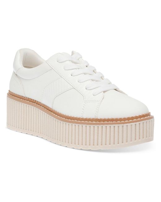 Dolce Vita White Bubbles Leather Walking Casual And Fashion Sneakers
