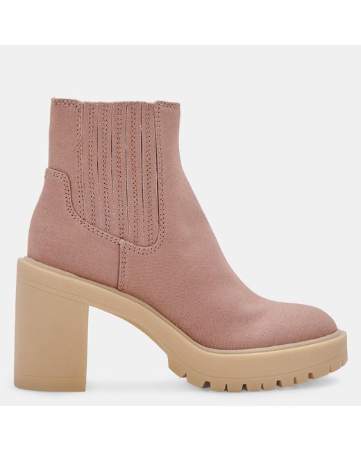 Dolce Vita Brown Caster Booties Cafe Canvas