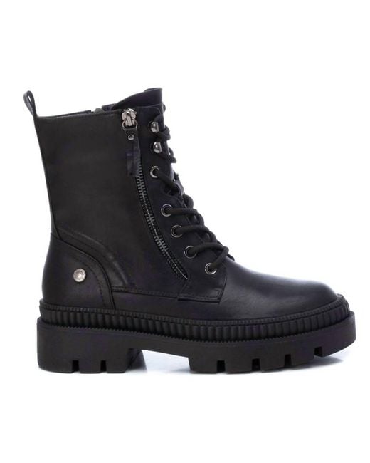 Xti Black Military Combat Booties