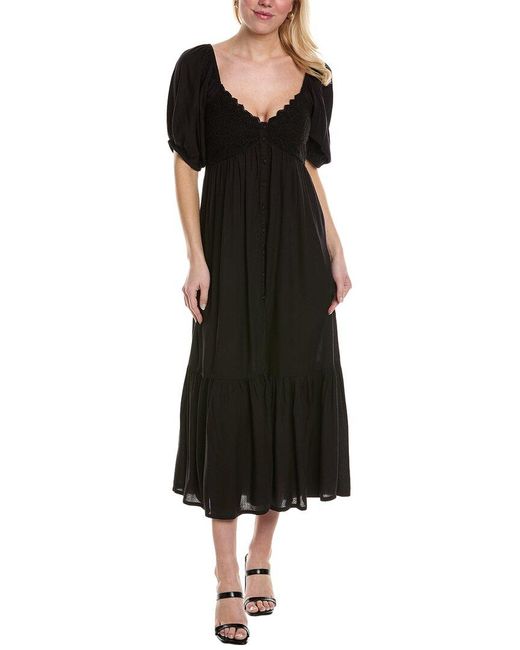 Saltwater Luxe Black Lace Midi Dress