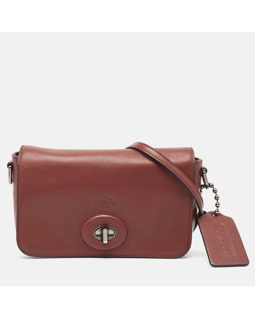 COACH Purple Leather Bleecker Penny Crossbody Bag