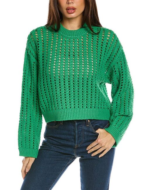 Design History Open Knit Crop Sweater in Green Lyst