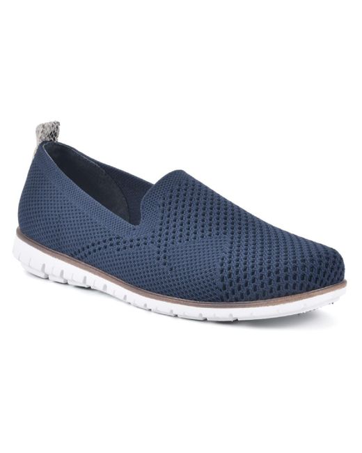 White Mountain Blue Belief Knit Laceless Casual And Fashion Sneakers