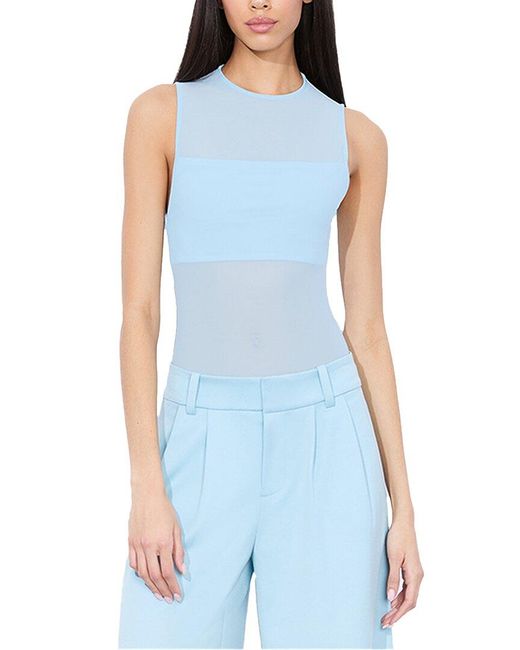 Alice + Olivia Blue Bandeau Bodysuit
