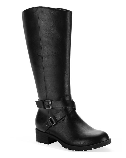 INC Black Marliee Faux Leather Mid-calf Boots