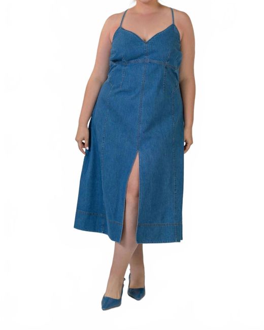 Tanya Taylor Blue Hendrix Midi Dress