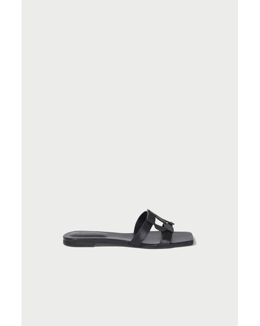 Jonathan Simkhai White Monogram Flat Slide