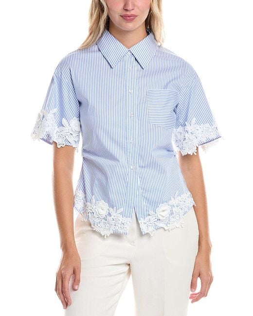 Gracia Blue Stripe Blouse
