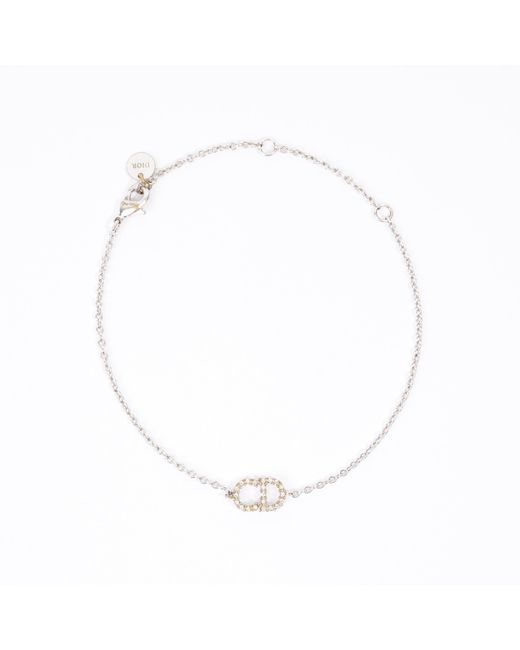 Dior White Clair D Lune Crystal Bracelet Base Metal