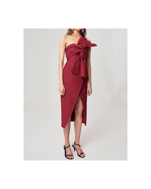 C/meo Collective Red Each Other Midi Dress