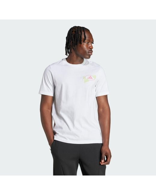 Adidas White Wiesn Graphic Tee for men