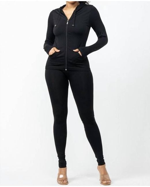 Listicle Blue Seamless Hoodie And Legging Lounge Set