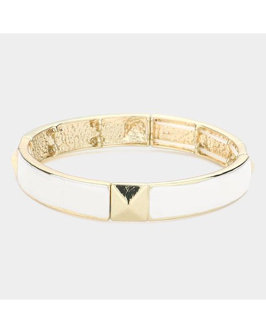 Fashnzfab Metallic Stud Accented Stretch Bracelet