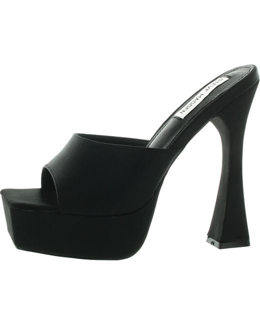 Steve Madden Black Covered Platform Satin Platform Heels