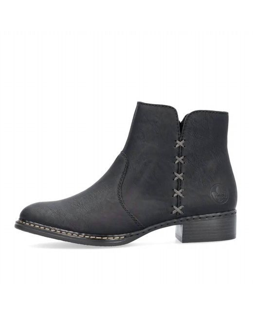 Rieker Black Conny 75 Ankle Zip Boots