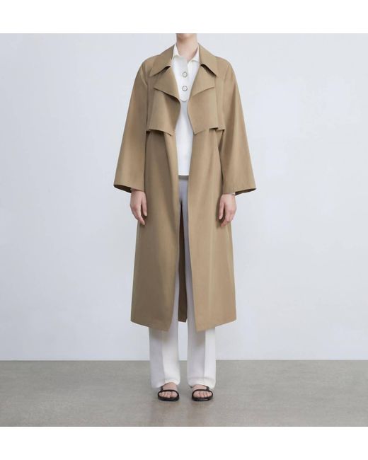 Lafayette 148 New York Natural Convertible Cotton Twill Trench Coat