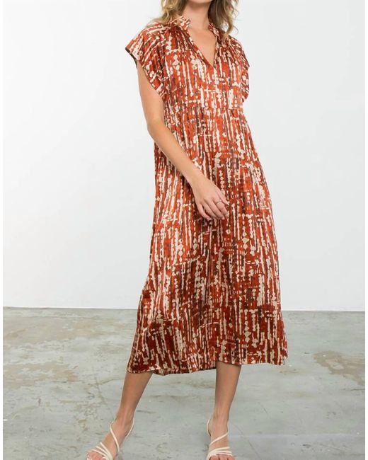 Thml Orange Mariana Short Sleeve Print Dress