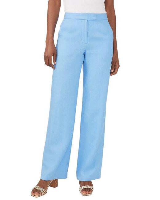 J.McLaughlin Blue Broderick Linen-blend Pant