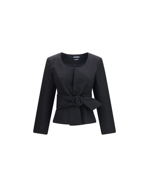 Jacquemus Black Wool Oves Aries Full-Length Jacket