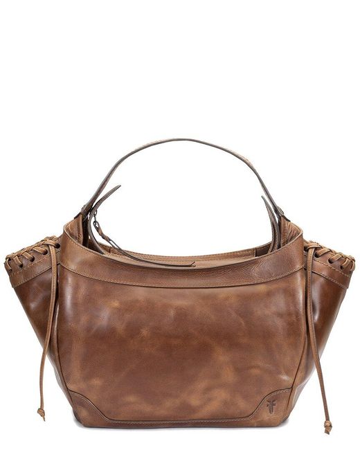 Frye Brown Mackenna Leather & Jute Shoulder Bag
