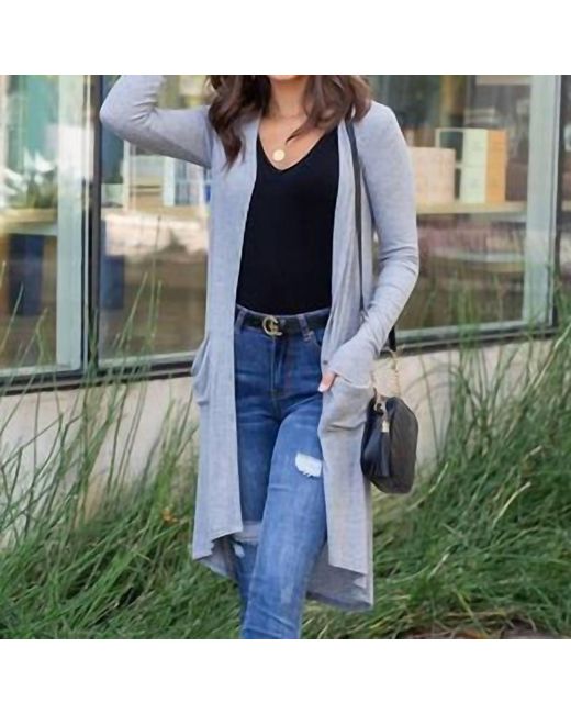 Grace and Lace Blue Ribbed Duster