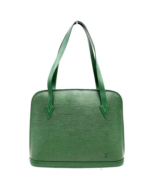 Louis Vuitton Green Lussac Leather Shopper Bag (pre-owned)