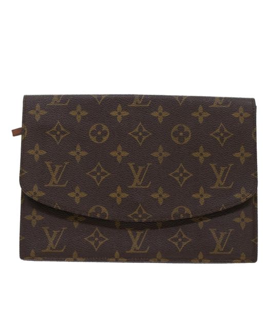 Louis Vuitton Pochette Canvas Clutch Bag (pre-owned) in Brown