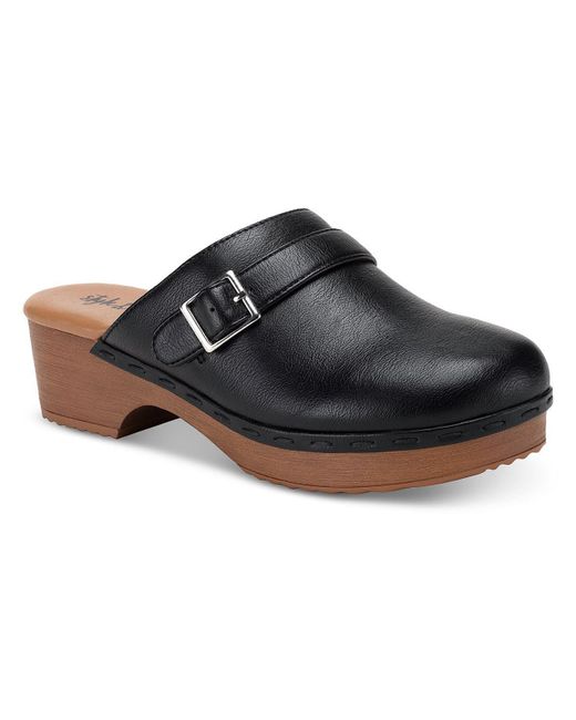 Style & Co. Black Dakotaa Faux Leather Mule Sandals