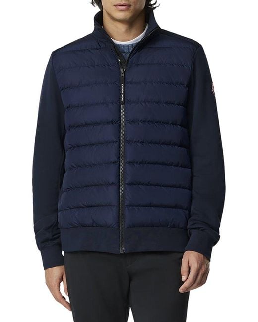 Canada Goose Blue Hybridge Huron Full Zip Down Hoodie for men