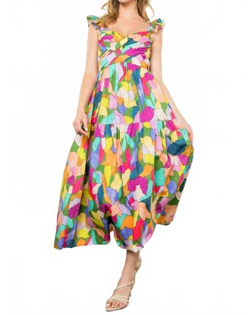 Thml White Arden Floral Midi Dress