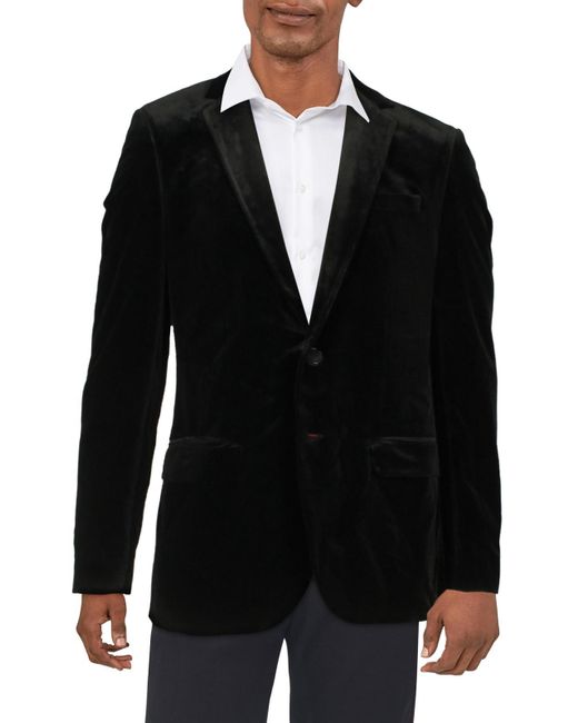 HUGO Black Henry231x Velvet Slim Fit Two-button Blazer for men