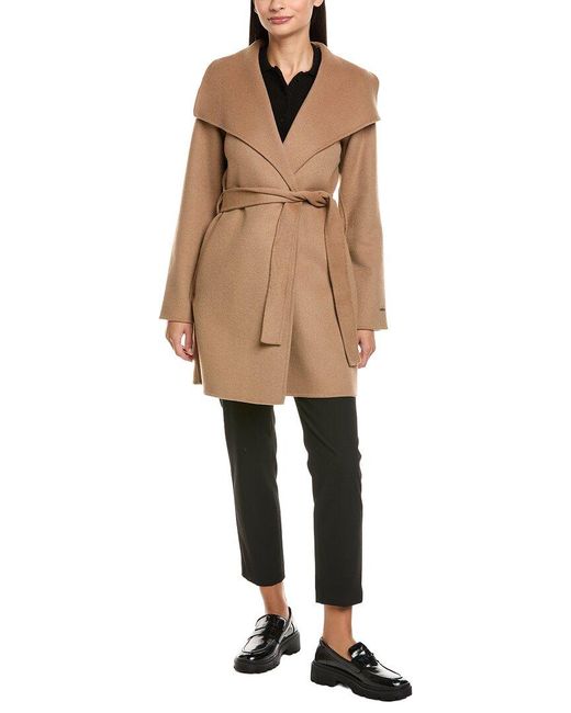 Tahari Natural Double Face Wool-Blend Coat