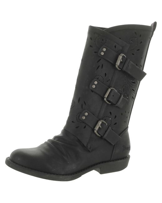 Blowfish Black Amimi Faux Leather Lifestyle Mid-calf Boots