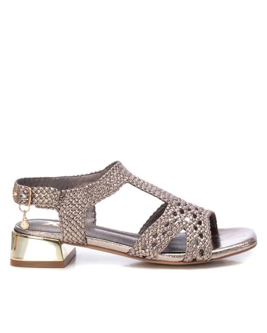 Xti Brown Low Heel Sandals