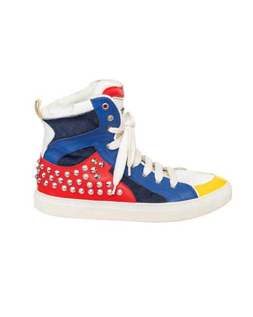 DSquared² Blue Studded High Top Sneakers for men