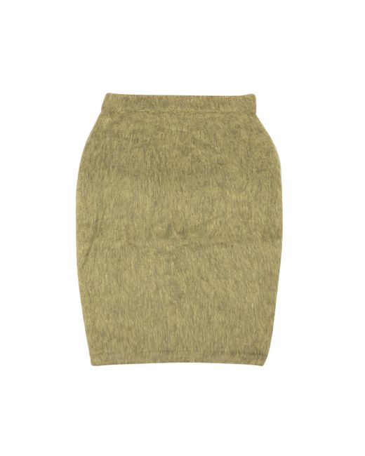 Stussy Green Sand Tan Acrylic Marsh Midi Skirt